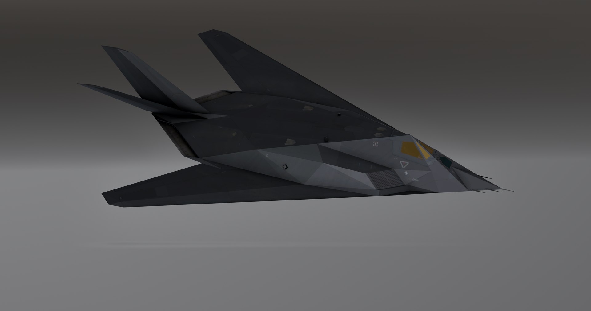 3D F117 Nighthawk Furtive Stealth - Photorealistic Millitary Aircraft ...