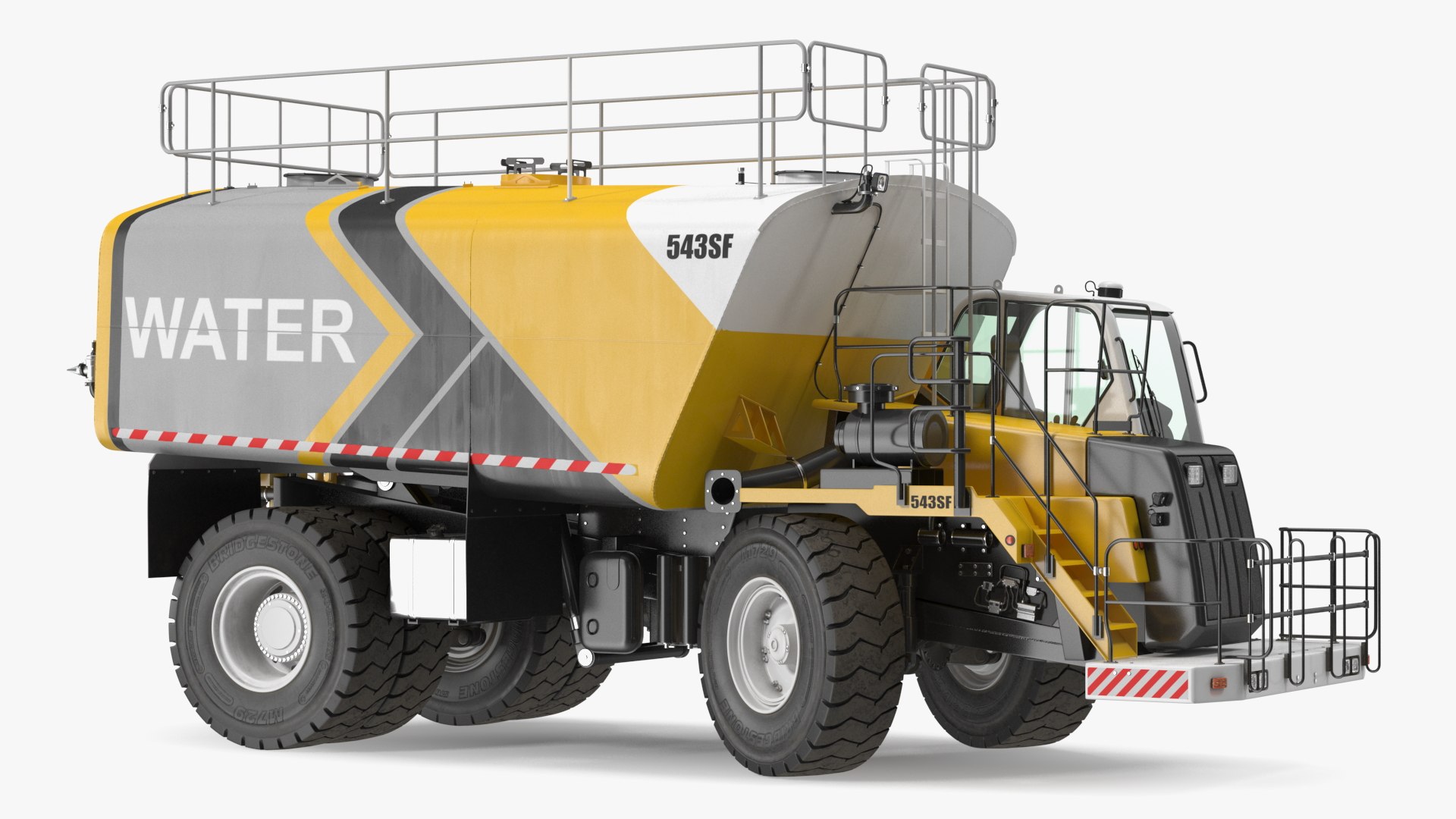 Construction Water Truck Rigged(1) 3D model preview