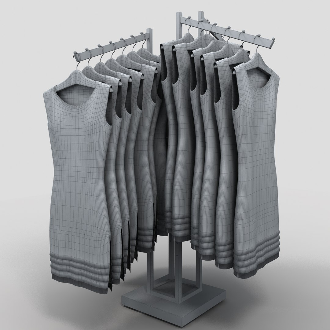 3d Model Womens Dresses Rack