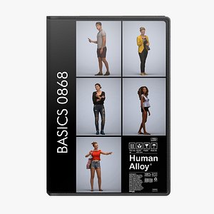 Basics0868 - A set containing 5 models of male and female adults standing in casual attire in public model
