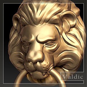 door handle lion head 3d model
