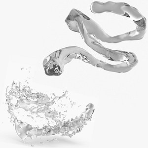 3D model Water splash Bundle