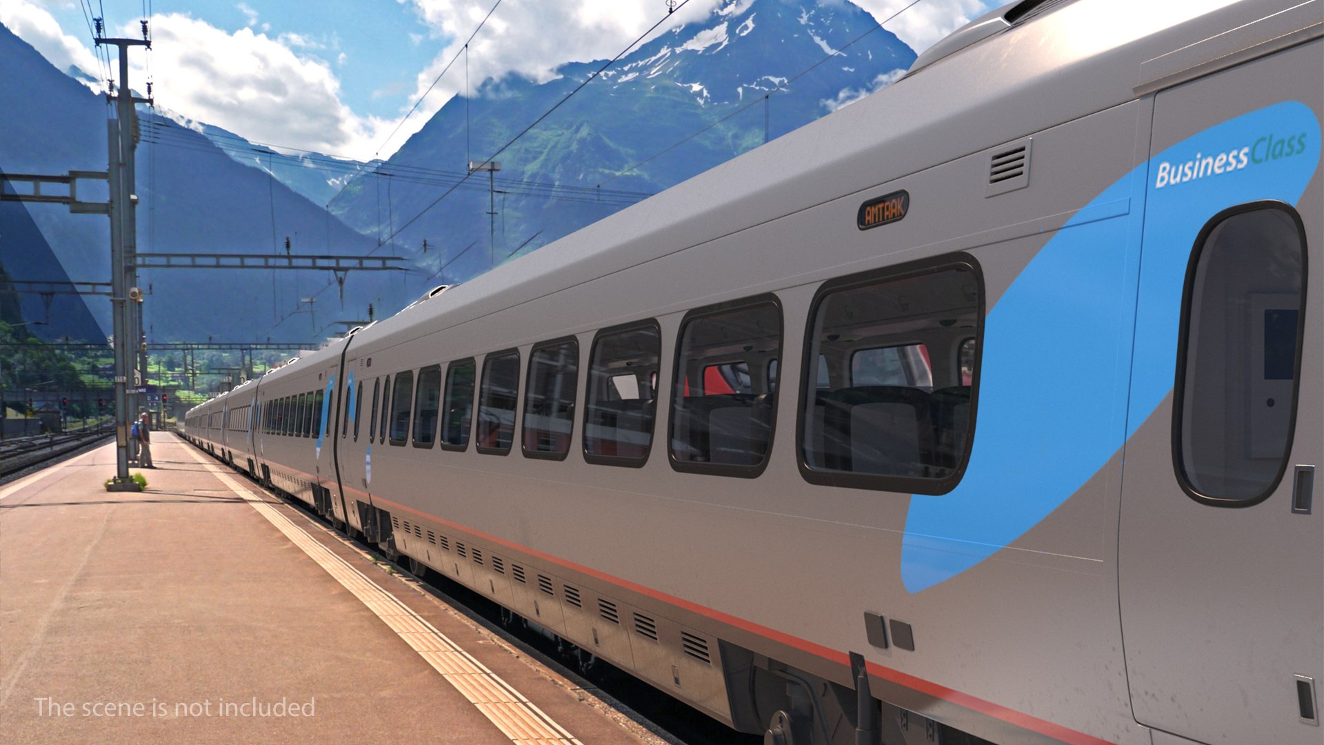 Acela Express Business Class Coach 3D model preview