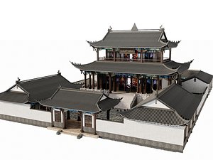 Historic Temple Courtyard Compound 3D model