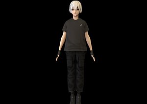 3D model game ready Low Poly Anime Character Boy 38