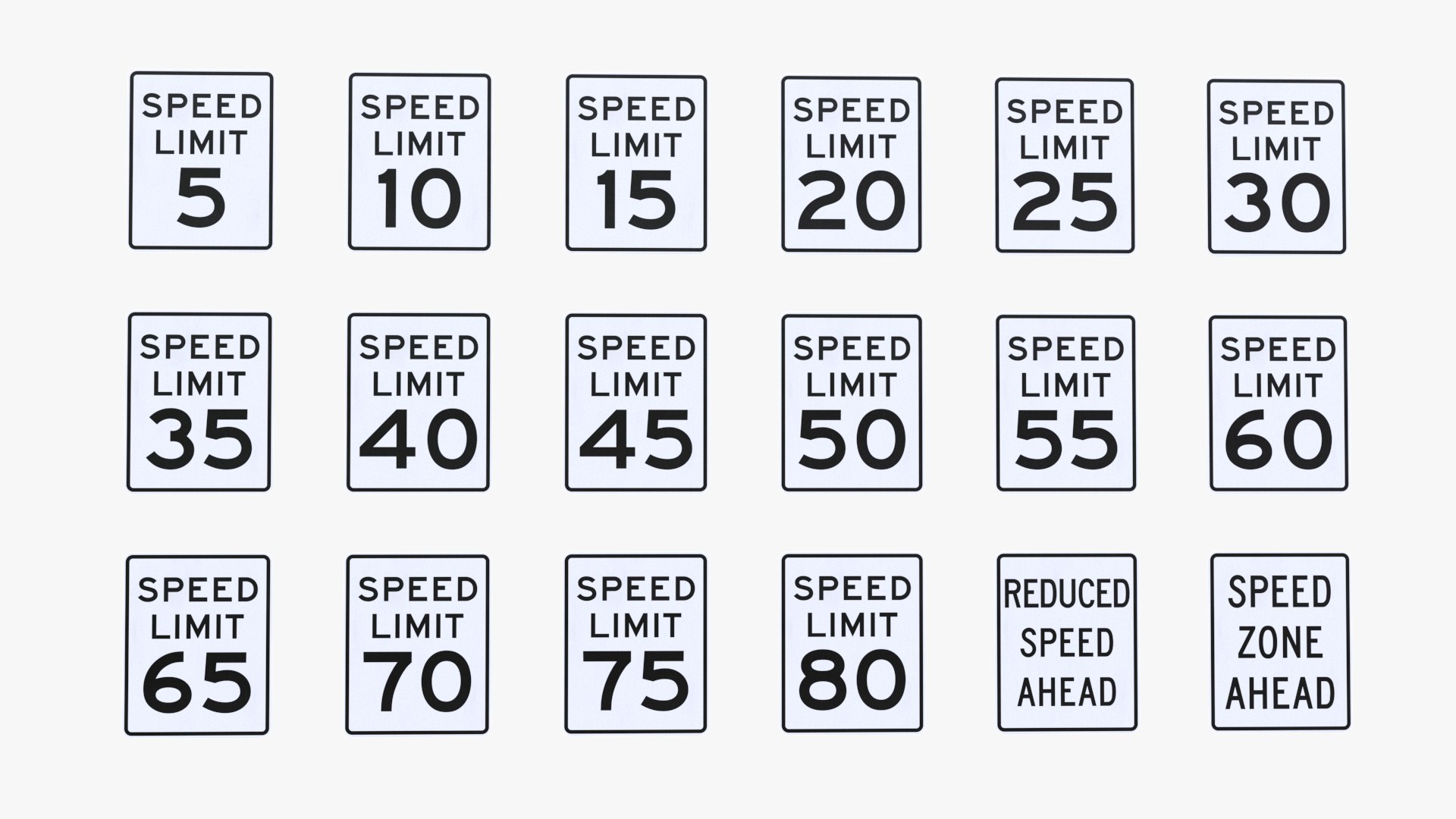 3D Model Speed Limit Signs - TurboSquid 1465766