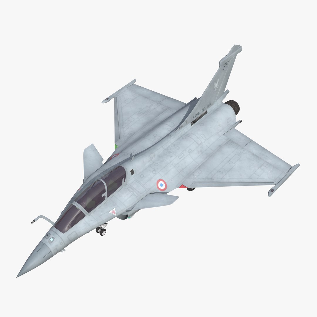 French Fighter Dassault Rafale 3D model preview