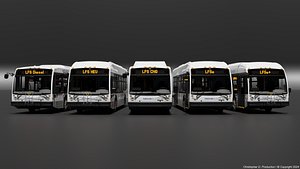 3D model Volvo Group 4th Gen NovaBus LFS Low Floor Series Bus PACK