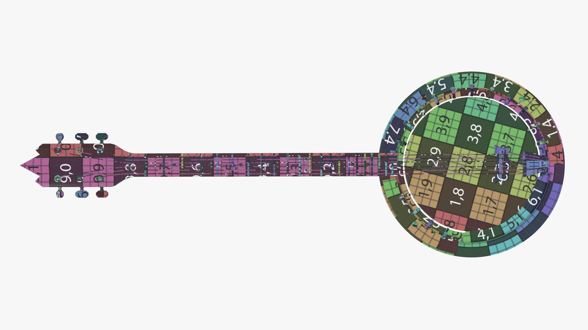 3D Musical Instrument Banjo Model - TurboSquid 1528443