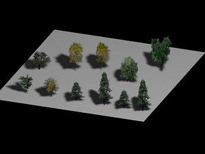 19 - 27 Optical Trees Collection - Very Low Poly - by Xacta  3D models