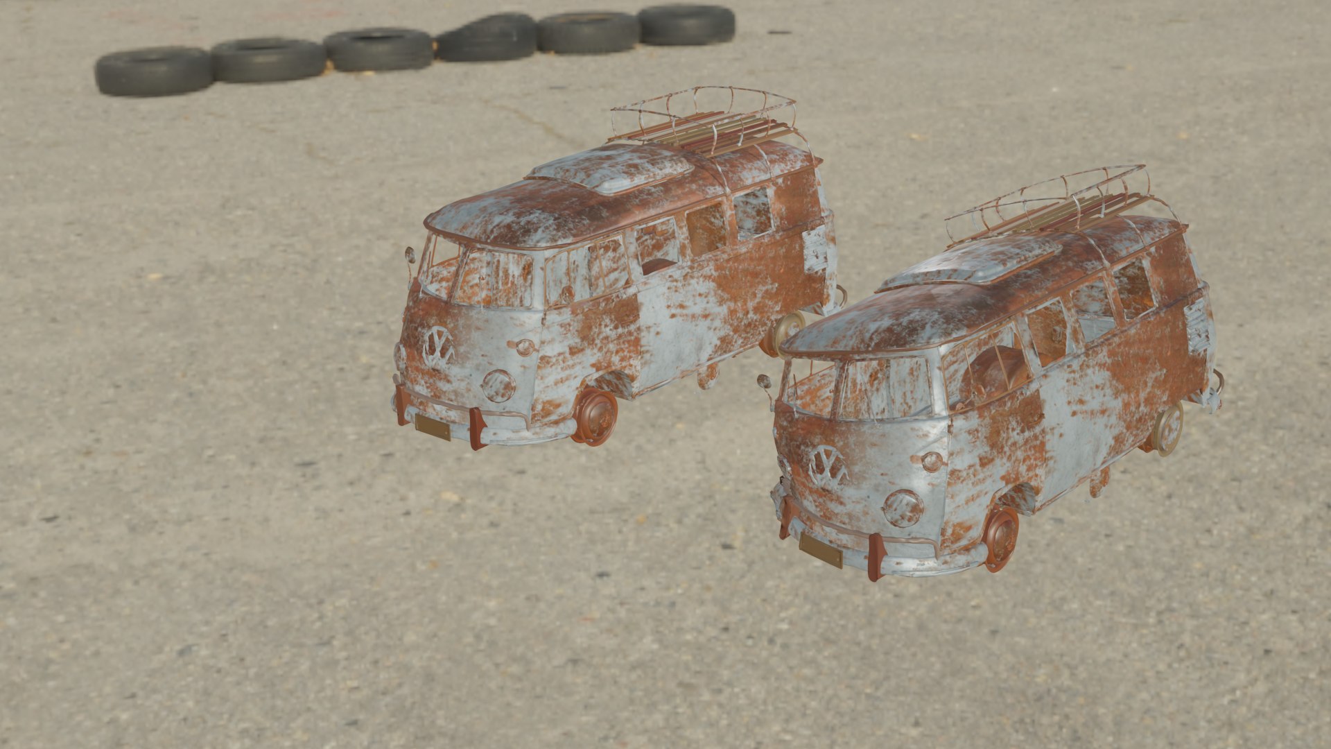 3D volkswagen rusty old van Volkswagen Transporter model - TurboSquid