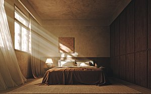 3D Wabi Sabi Bedroom model