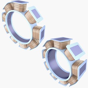 2 Brushless Electric Motor Stators SET v5 3D