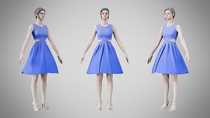Dress 33 Very Light Blue 3D