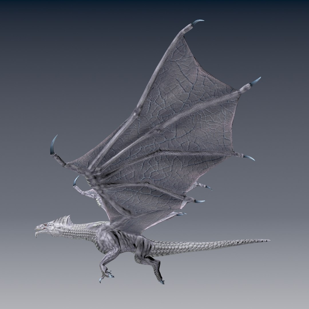 3ds Max White Dragon Character