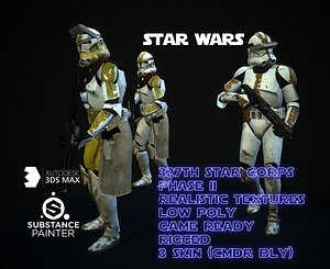 3D Clone trooper Phase 2 star corps