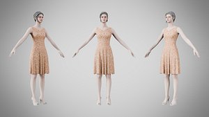 3D Dress 36 Sunset Bloom Brocade