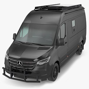 Mercedes Bulletproof Armored Van Rigged 3D