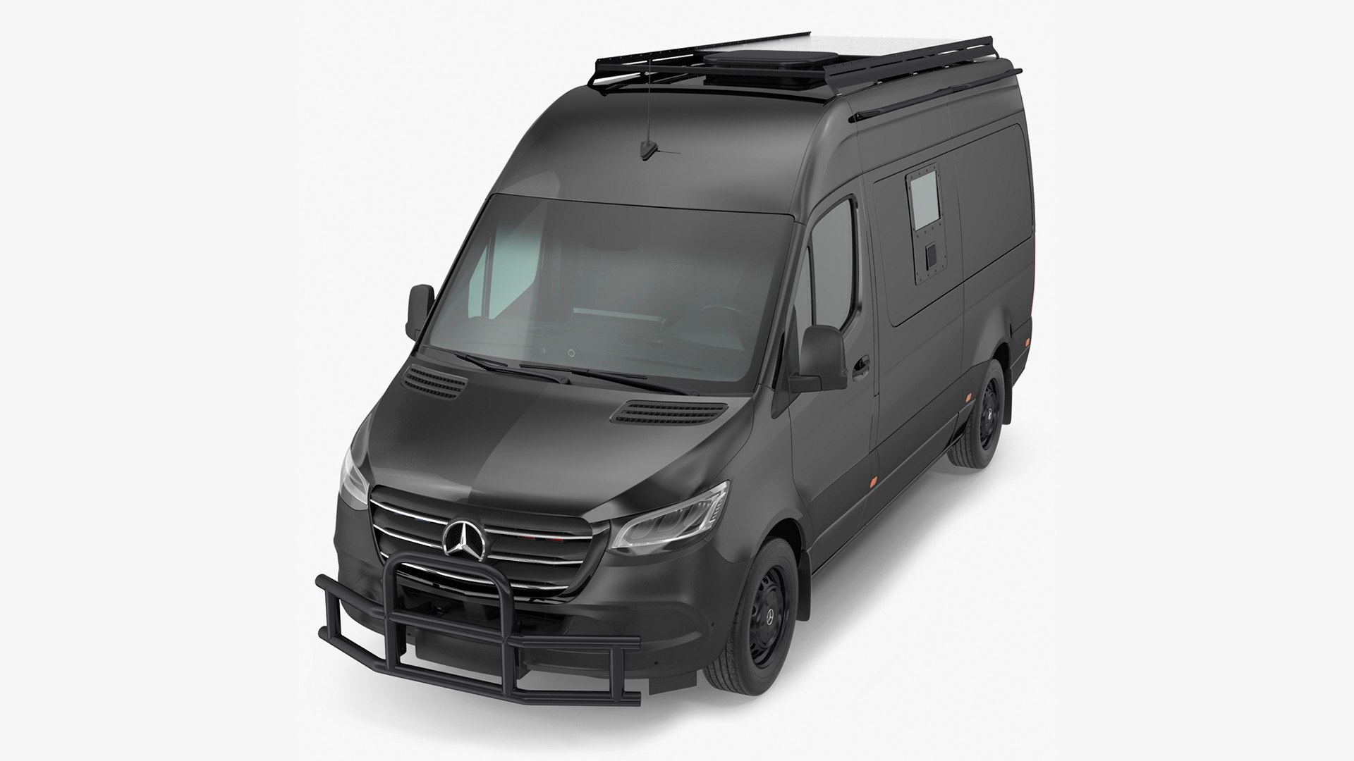Mercedes Bulletproof Armored Van Rigged 3D model preview