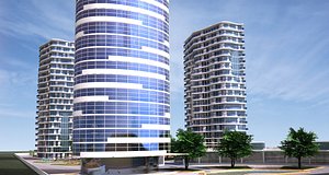 3D model high-rise residence towers