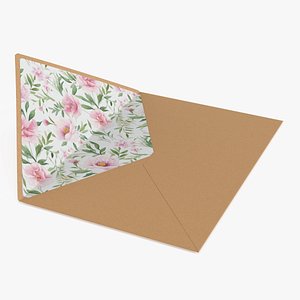 Envelope with Inner Floral Pattern Open