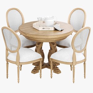 Ethan Allen Aelin Round Dining Table Chrystiane Side Chair