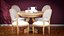 Table de salle à manger ronde Aelin d'Ethan Allen, chaise d'appoint Chrystiane