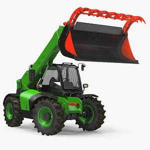 Hydraulic Forklift Bucket Generic Rigged 3D Model