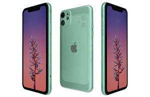 3D Apple iPhone 11 Green Low Poly model