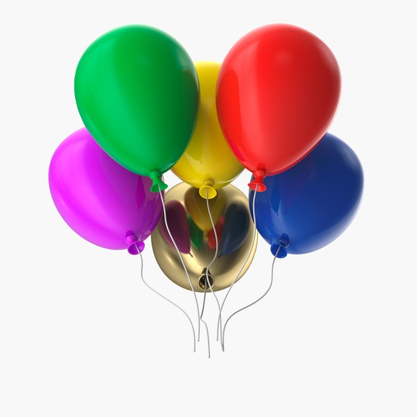 3D multicolored balloons model