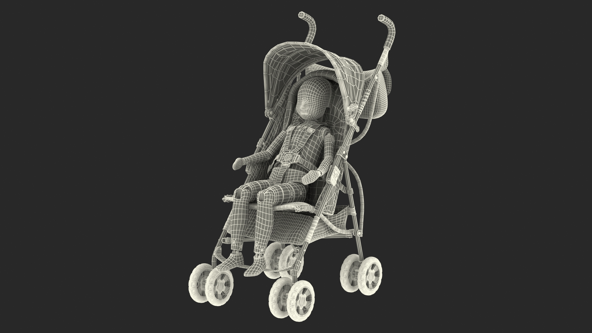 3D Baby Stroller With Child Crash Test Rigged Model - TurboSquid 1914831