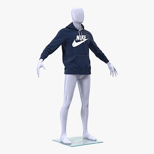 3D model blue nike hoodie lowered
