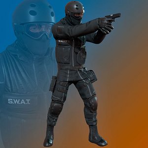 pbr male swat character 3D model