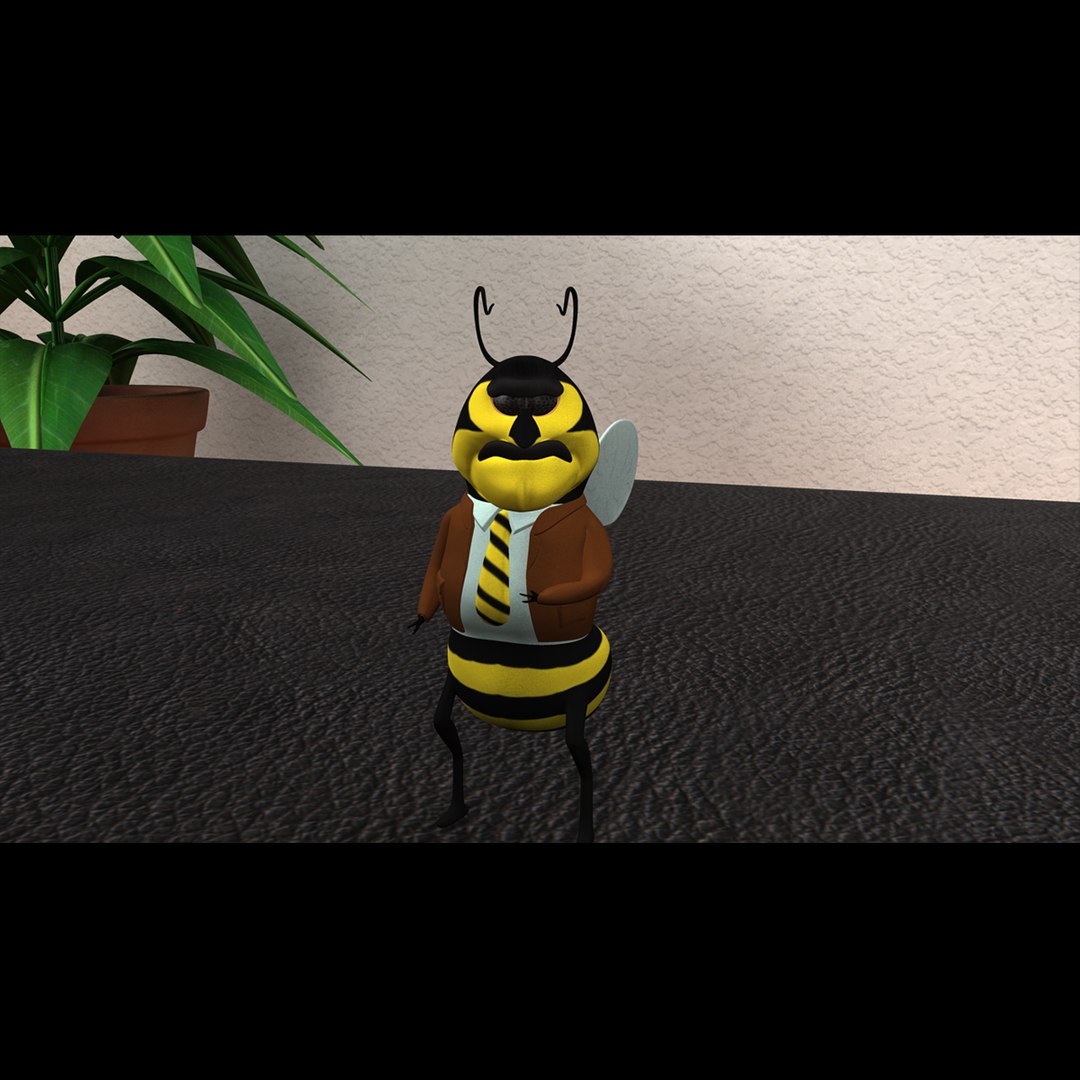 3D Cartoon Bee Character Rigged - TurboSquid 1194053