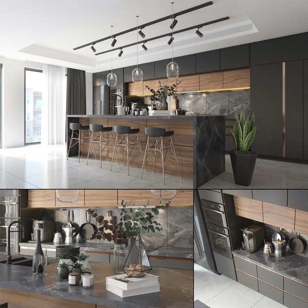 Luxury Modern Kitchen Interior 3D