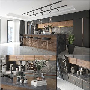 Luxury Modern Kitchen Interior 3D