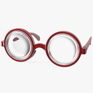 Red Nerd Glasses 3D