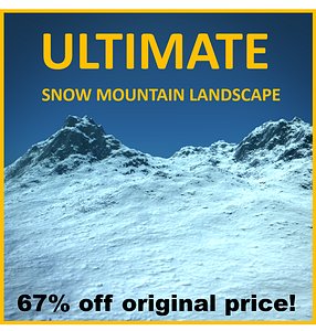 snowy mountain terrain photorealistic 3d x