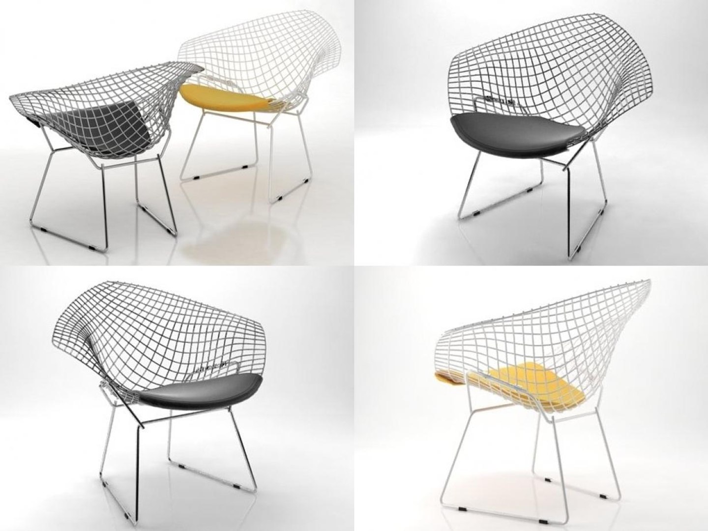 Bertoia Small Diamond Chair Model - TurboSquid 1176370