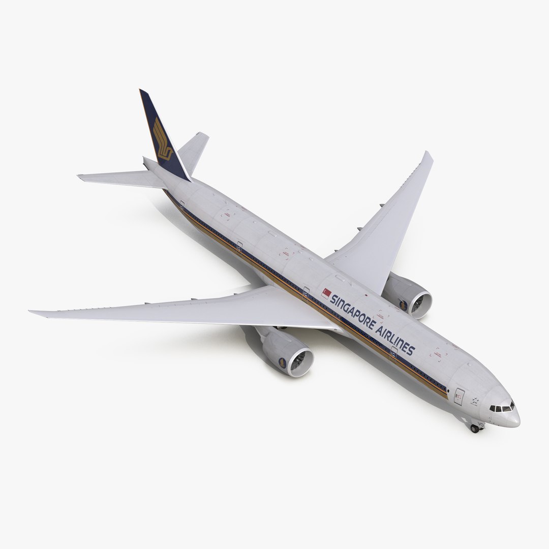 Boeing 777-300 Singapore Airlines 3D Model 3D model preview