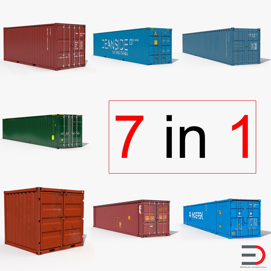 Containers Collection 3 3D model preview