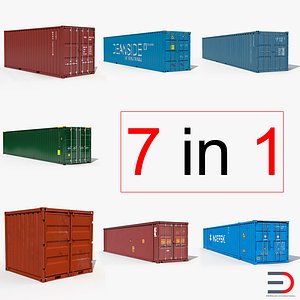 3d containers 3 model