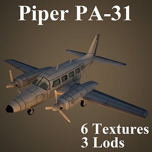 3d model of piper navajo low-poly