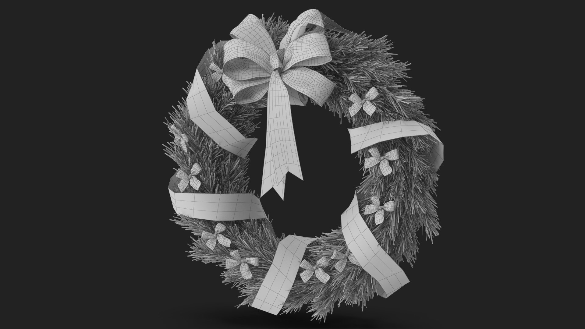 Christmas Wreath with Bows and Ribbon model https://p.turbosquid.com/ts-thumb/Z0/cuKfG5/Kv/wireframe_02/jpg/1632634844/1920x1080/fit_q87/a133f742d41881cdc738fda484432a217e4c8b66/wireframe_02.jpg