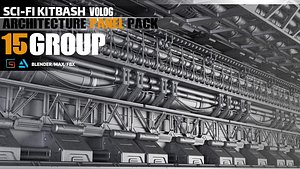 Sci-Fi Architecture Panels Pack vol 01 3D model