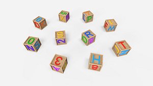 Alphabet Cubes PBR Version 3D model