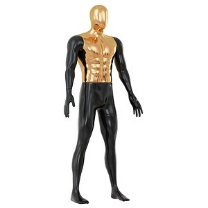 abstract black mannequin golden model