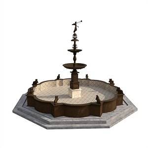 Pileta de la Plaza Mayor de Lima - Low Poly 3D model