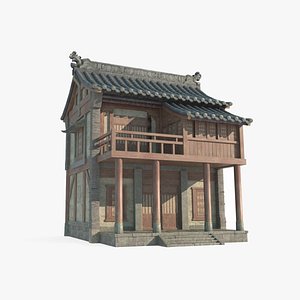 3D model Asian Ancient Architecture Urban Dwellings