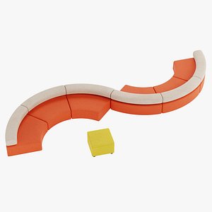Sofa with Pouffe